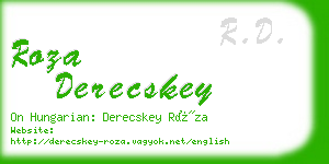 roza derecskey business card